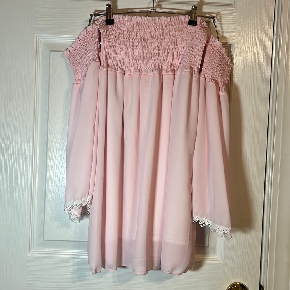 Pink Off Shoulder Dress